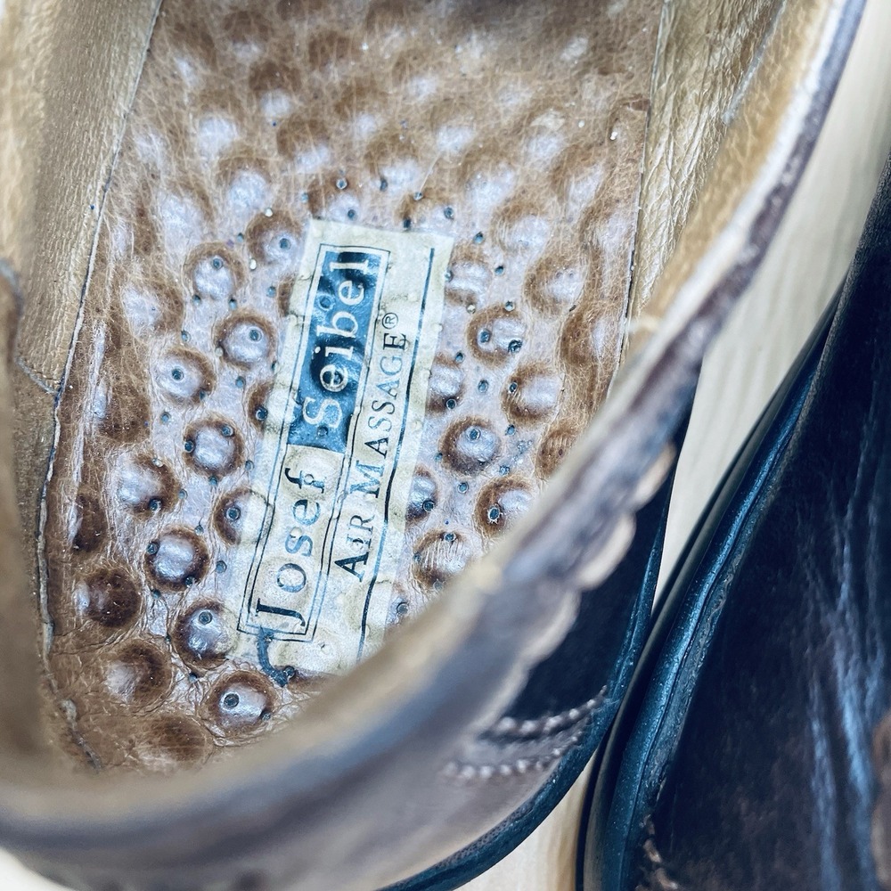 Josef Seibel Women Dark Brown Leather Oxford Shoe Size 43 US 11 Side Lace - Picture 6 of 9
